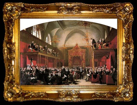 framed  George Hayter The Trial of Queen Caroline in the House of Lords 1820, ta009-2